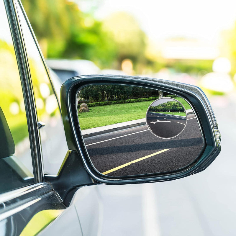 2 PCs rotatable Car Round Mirror Original Glass Rear view Blind spot Side Mirror rotatable lens