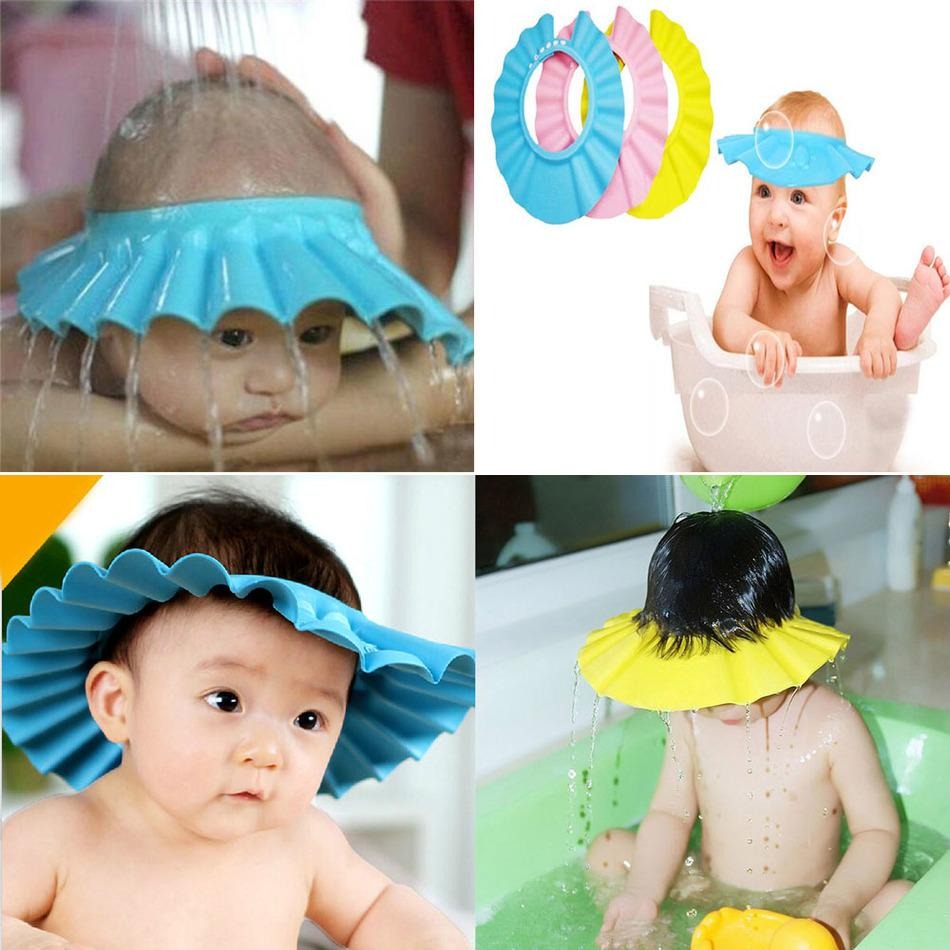 Baby Shower Cap With Stopper | Soft & Safe Material