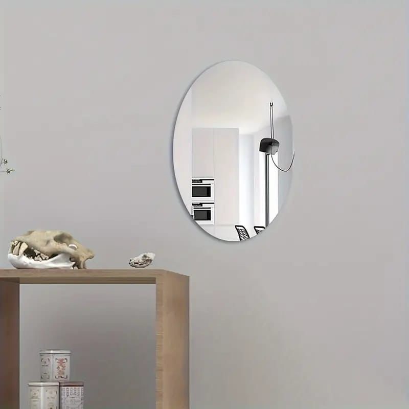 Unbreakable Oval Acrylic Mirror Wall (20x30cm) – Self-Adhesive HD Reflective Mirror