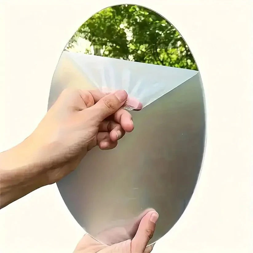 Unbreakable Oval Acrylic Mirror Wall (20x30cm) – Self-Adhesive HD Reflective Mirror