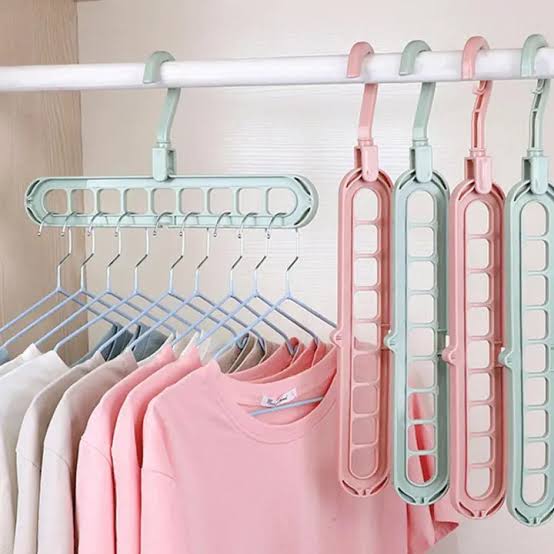 9 Hole Space Saving Hanger | Closet Organizer Magic Hanger