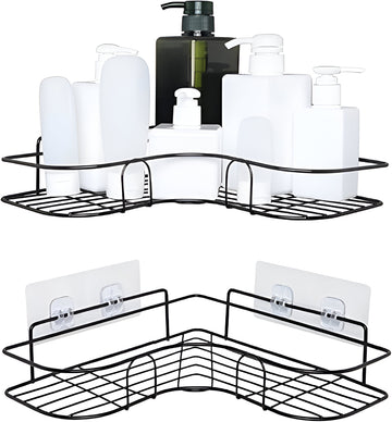 Premium Export Quality Powder Coated Metal Corner Rack For Bathroom & Kitchen with 2 hooks