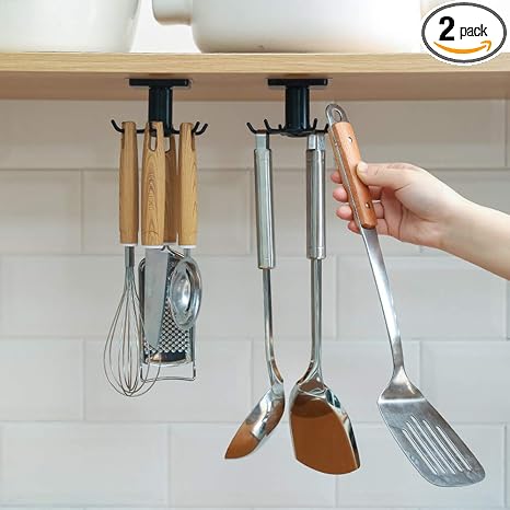 Under Cabinet Hooks, 360 °Rotation Kitchen Hooks