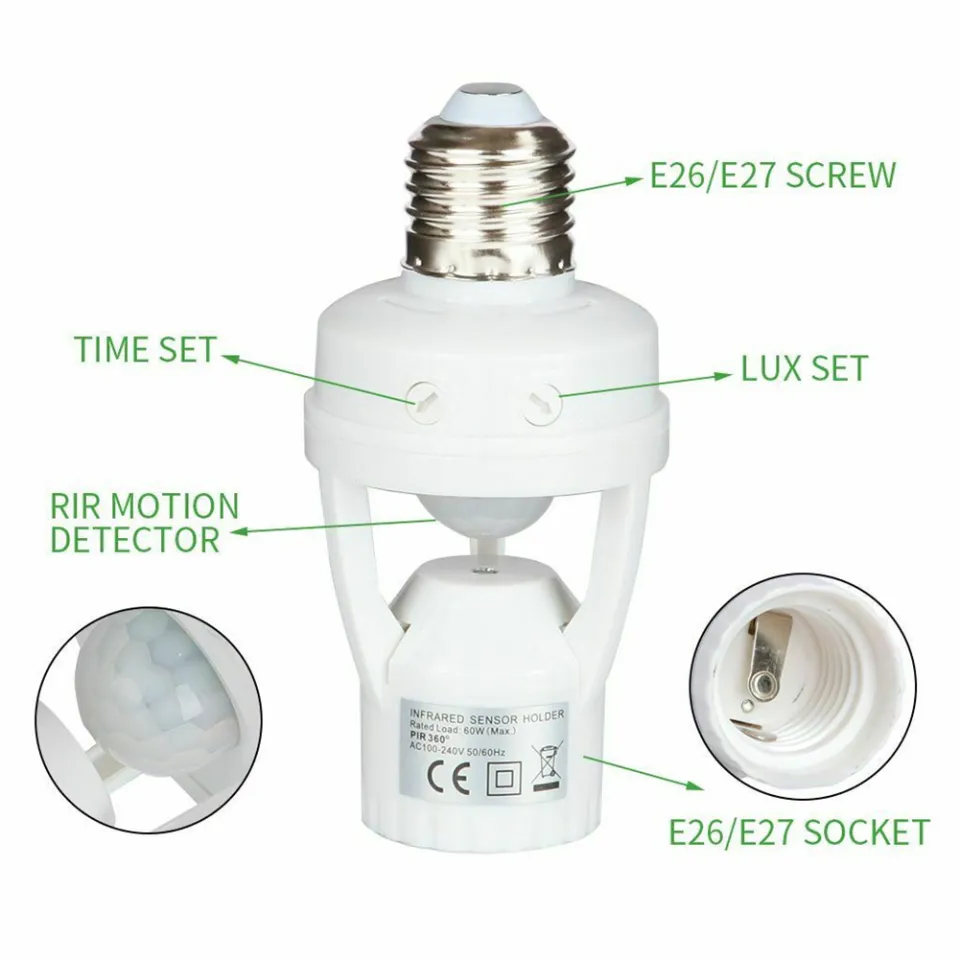 Infrared Motion Sensor Lamp Holder Automatic ON/ OFF