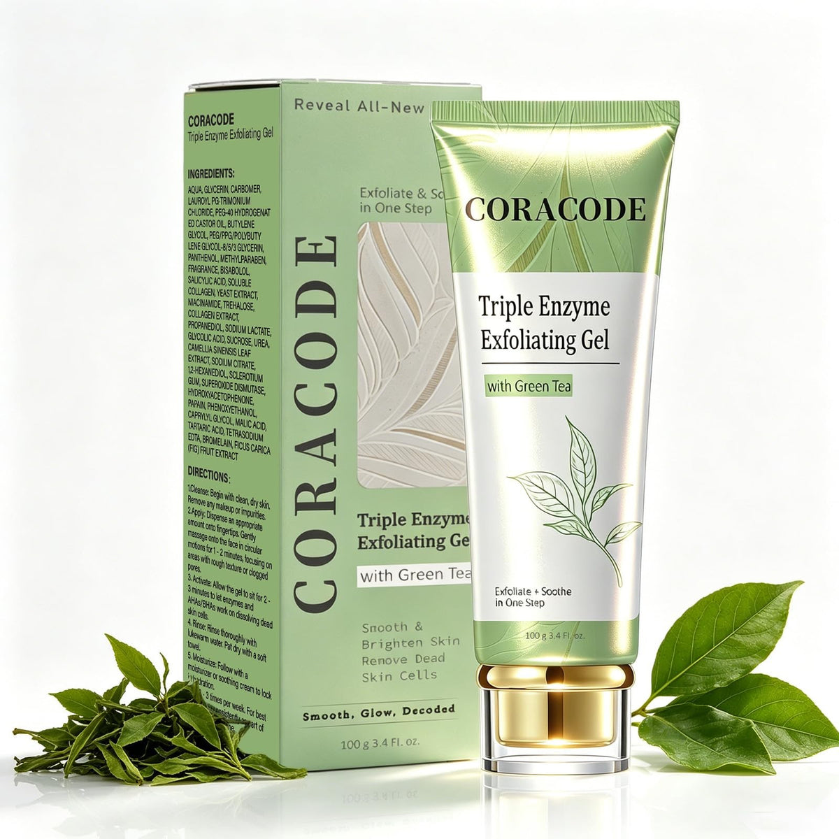Green Tea Aqua Peeling Gel Face Exfoliator 100ml